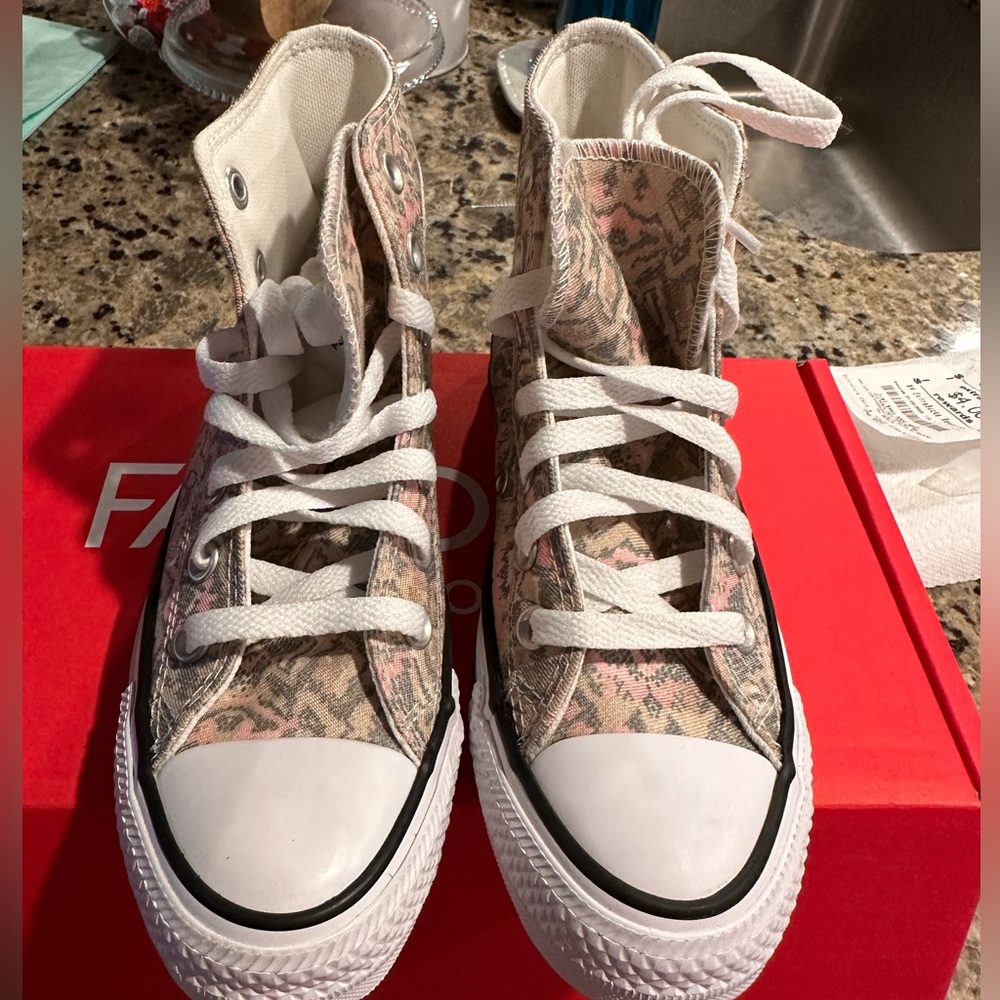NWT Converse, pink, tan lime high tops